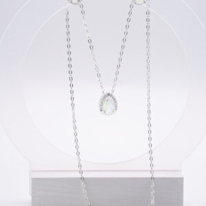 Conjunto de Punto de Luz Gota Tornasol y Dije Con Cadena