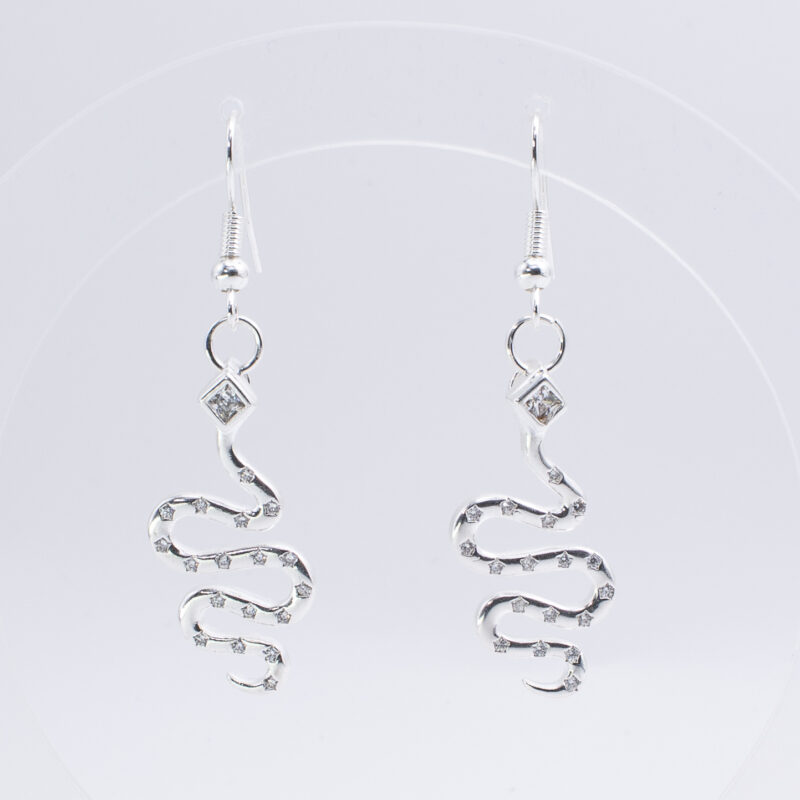 Pendientes Snake Cironita Rectangular Cabeza y Pequeñas en el cuerpo