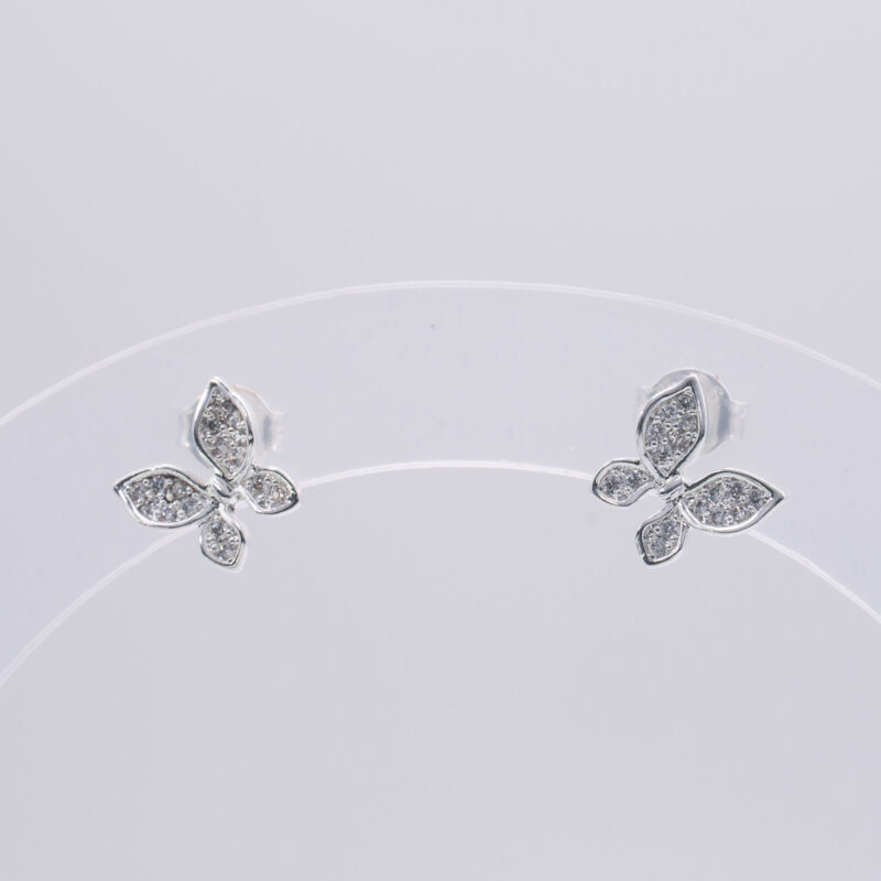 Aritos Mariposas Estilo Lazo con Circonitas