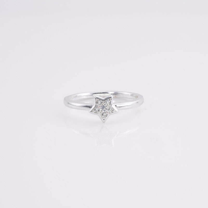 Anillos Sencillo con Estrella centro Circonitas T.15,5