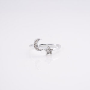 Anillo Lunas Y Estrella con Circonitas Ajustables T.15,5