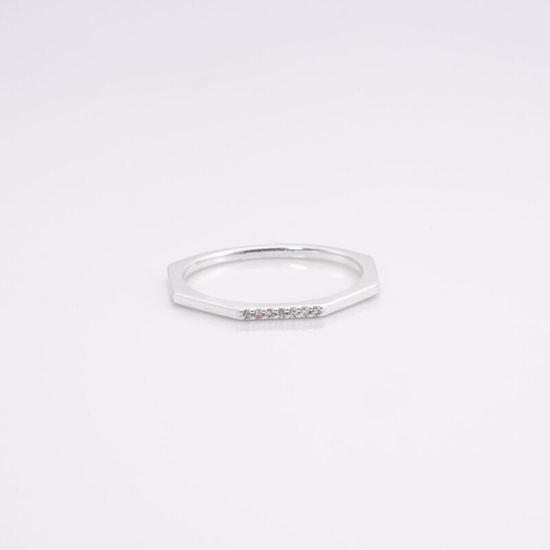 Anillo Semi Sectagono Circonitas Centro T.18,5