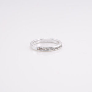 Anillo Lienzo Con Circonitas Rectangulares T.6