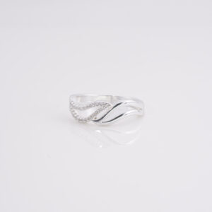 Anillo Abrazo Uno con Circonitas y Otro Sin T.16