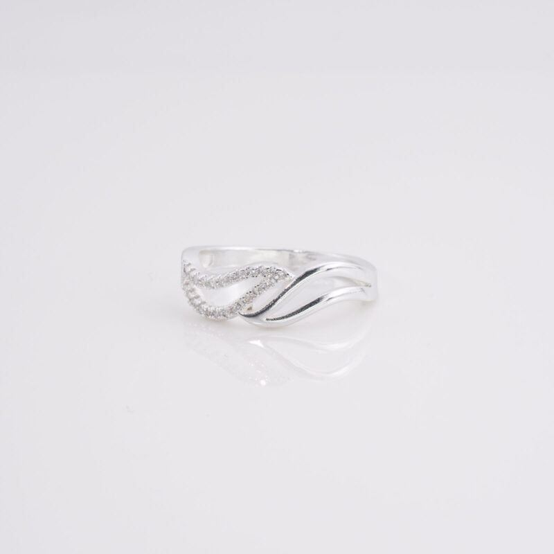 Anillo Abrazo Uno con Circonitas y Otro Sin T.16