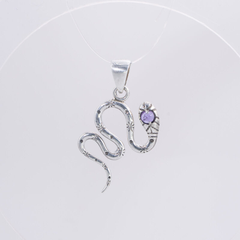 Dije Snake con piedra amatista