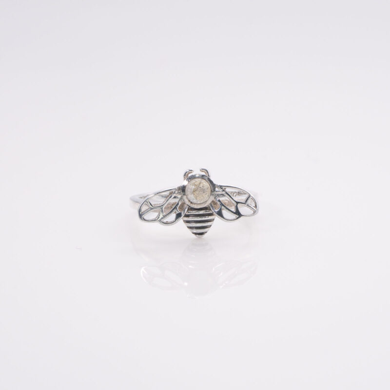 Anillo Abejita Piedra Labradorita talla 15
