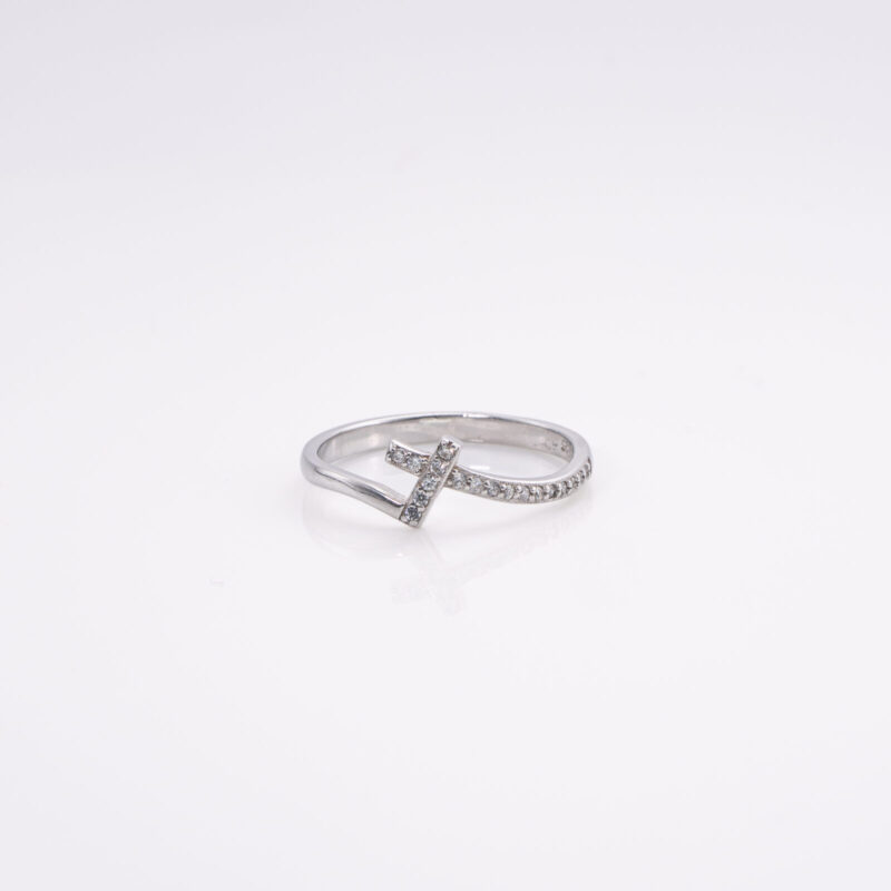 Anillo Cruz Cruzada con Circonitas talla 17
